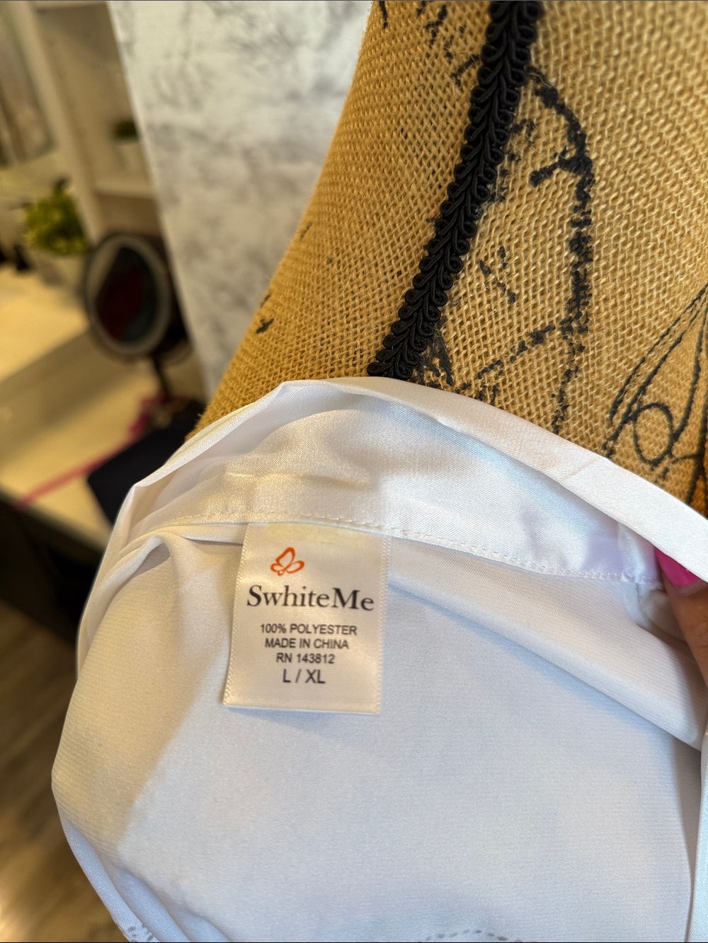 White Satin Brides Robe with Rhinestone Script - Picture 4 of 4